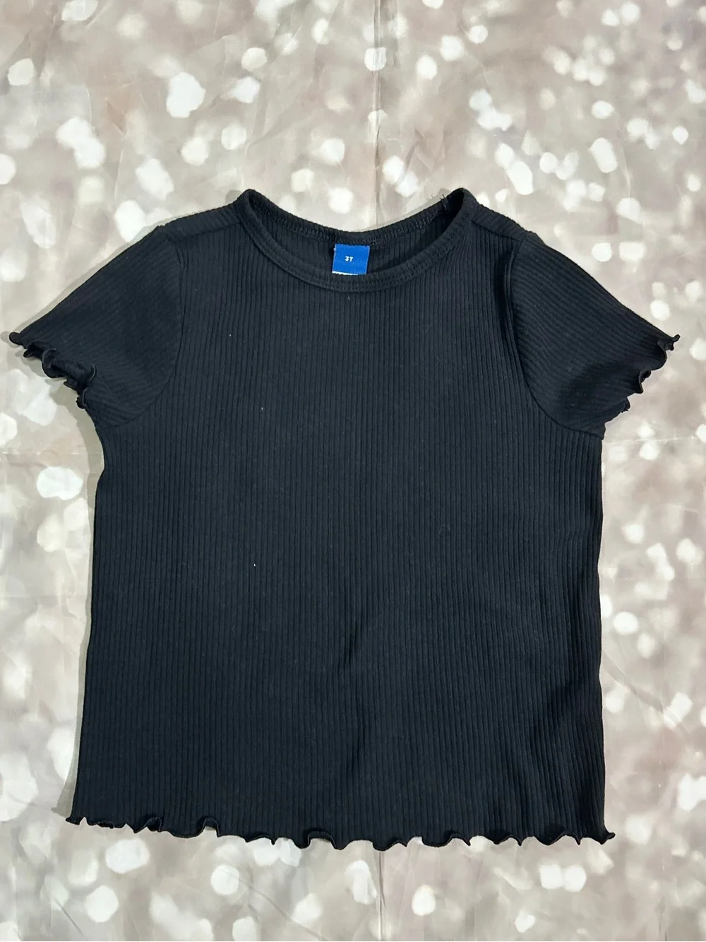 Old Navy Black Ribbed Short Sleeve Tee